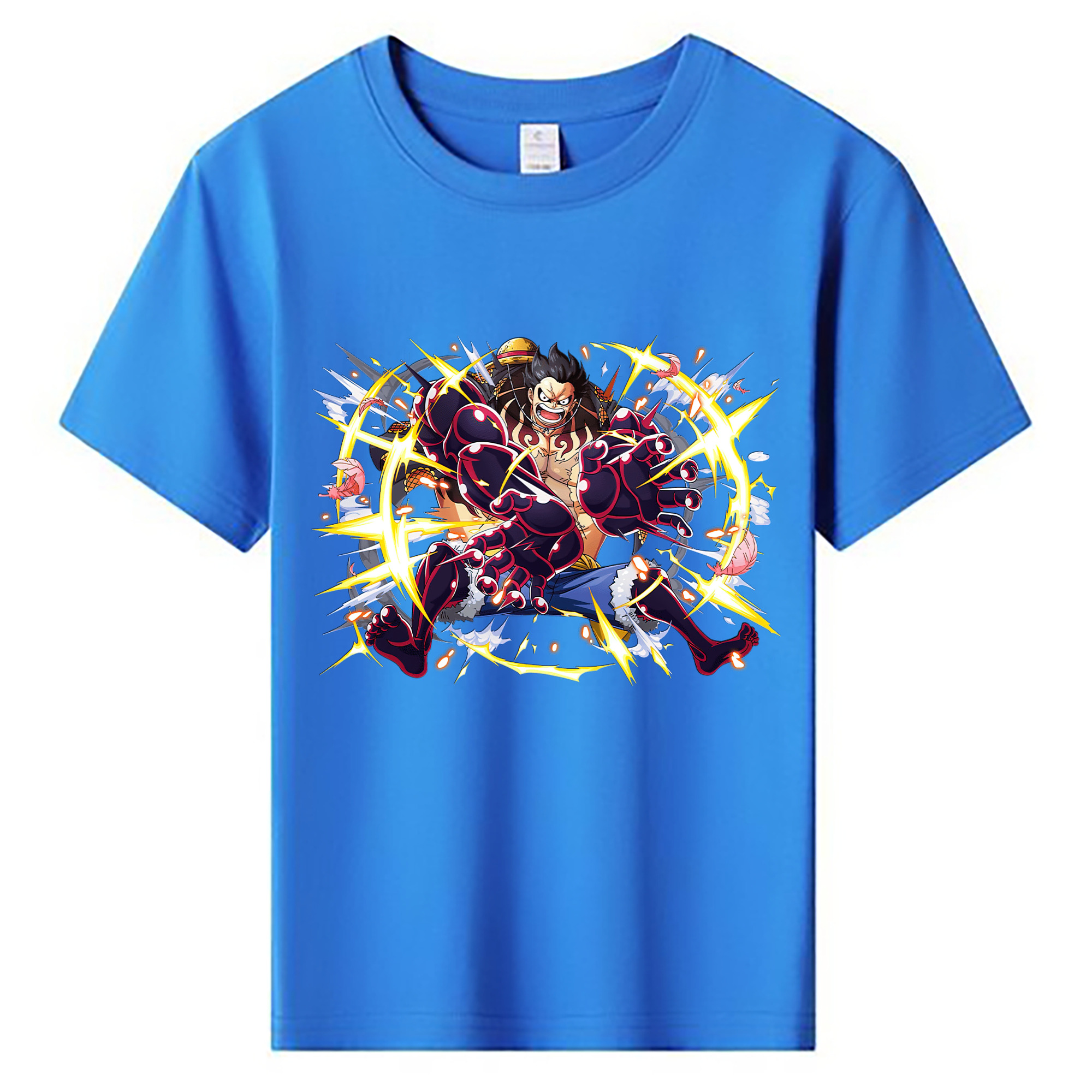ワンピース モンキー・D・ルフィ ONE PIECE Monkey D. Luffy 綿100％キッズTシャツ（フロントプリント）